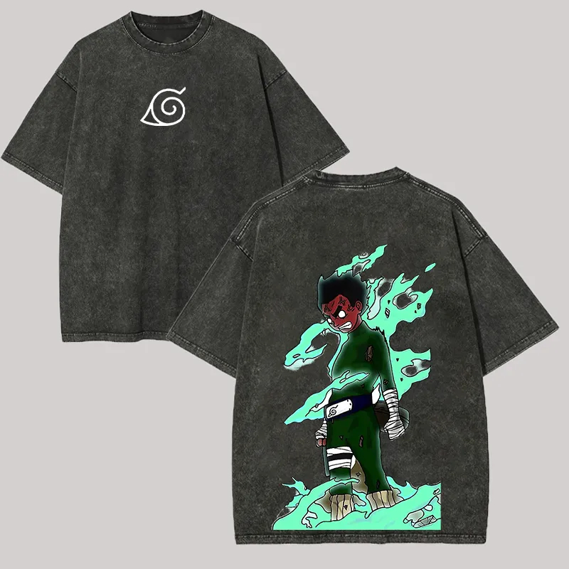 Rock Lee Eight Gates T Shirt N - Acid Wash Vintage Graphic T Shirt ulasan dan harga