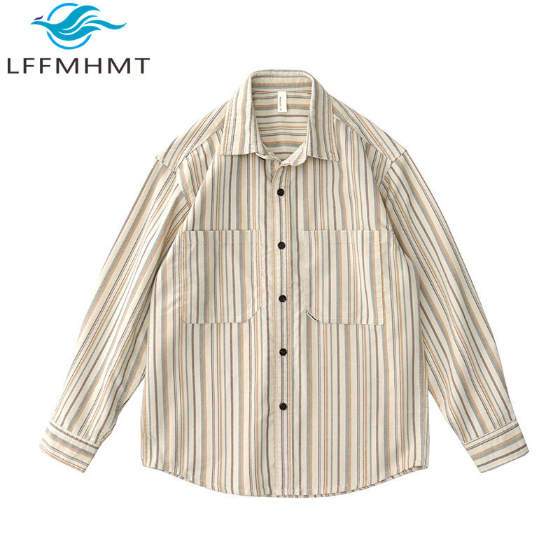 Men Japanese Vintage Artistic  - Corduroy Button Up Shirt Men ulasan dan harga