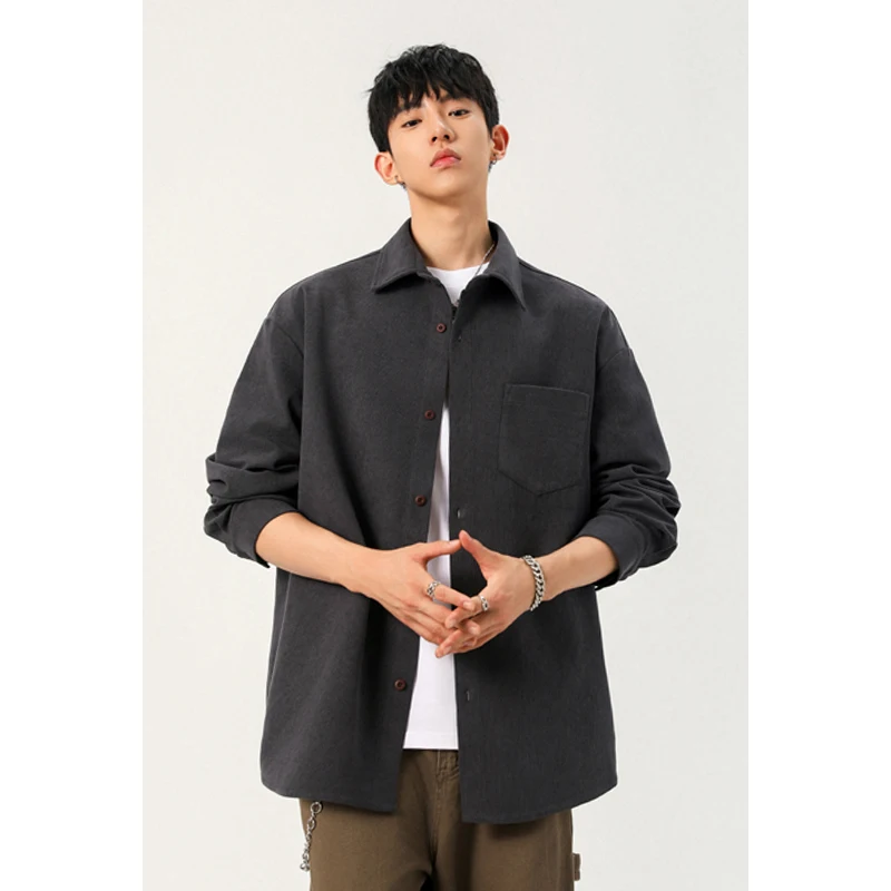 Male Button‑Up Corduroy Top La - Corduroy Button Up Shirt Men ulasan dan harga