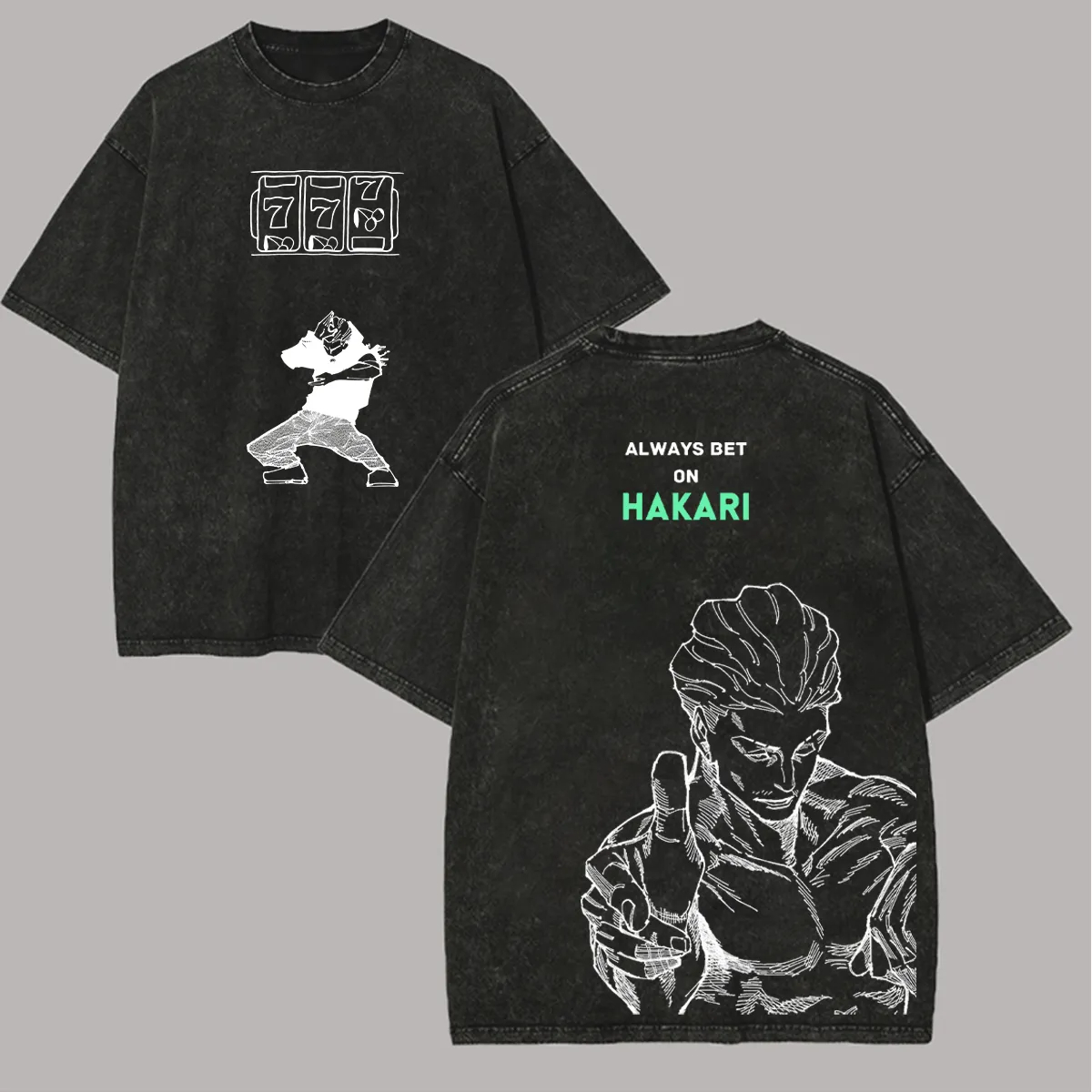 Jujutsu Kaisen Hakari T Shirt  - Acid Wash Vintage Graphic T Shirt ulasan dan harga
