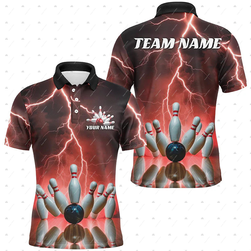 Custom Name Bowling Skull Flam - Short Sleeve Bowling Shirt Retro ulasan dan harga