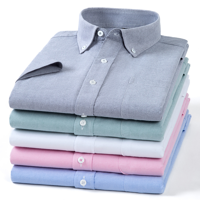 Summer High Quality 100% Cotto - Oxford Cotton Casual Shirt Business ulasan dan harga
