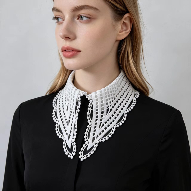 Lady White Ruffled False Colla - Shirts ulasan dan harga