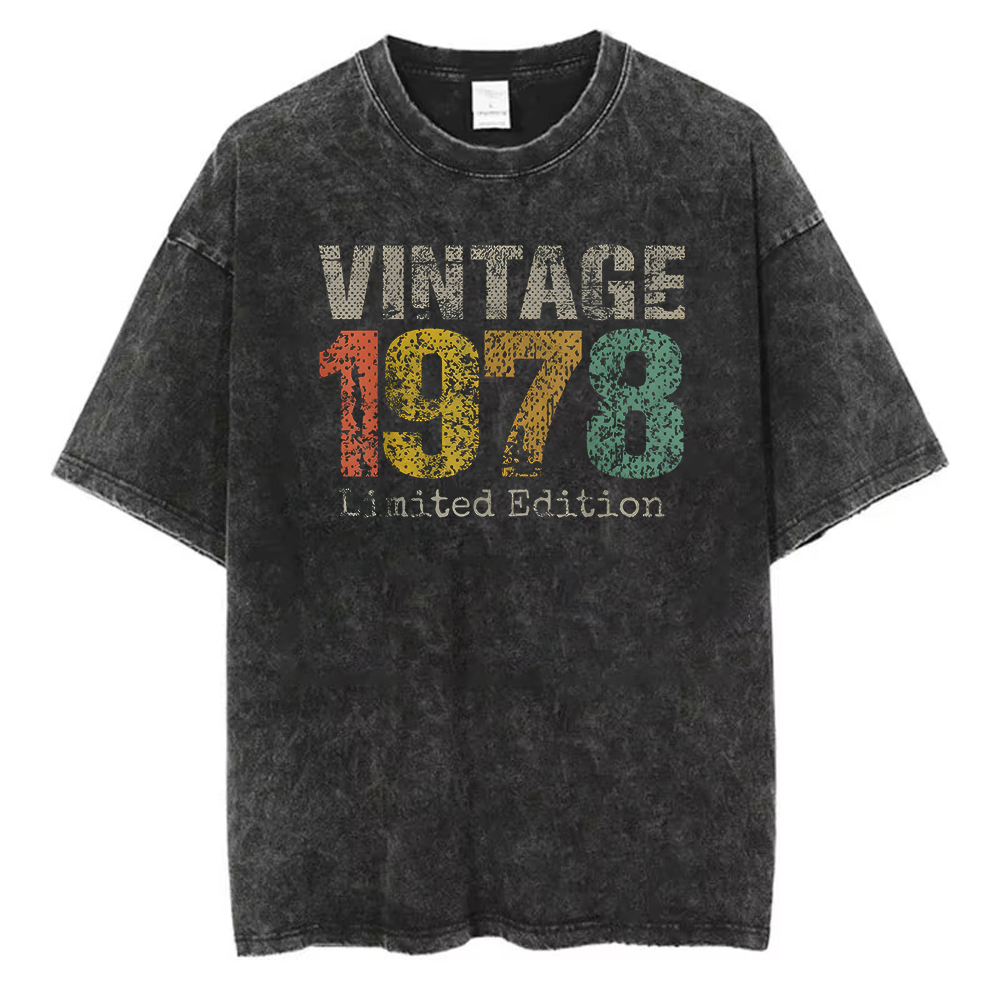 1978 Limited Edition T-Shirt W - Acid Wash Vintage Graphic T Shirt ulasan dan harga