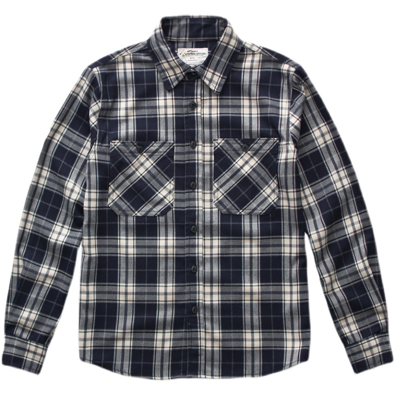 Autumn New American Retro 300g - Flannel Plaid Shirt Heavy Weight ulasan dan harga